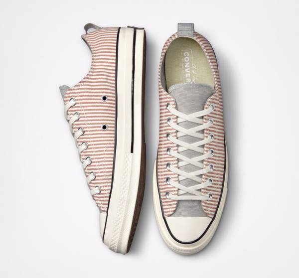 Trampki Niskie Converse Chuck 70 Crafted Stripe Oliwkowe | CV-365CQF