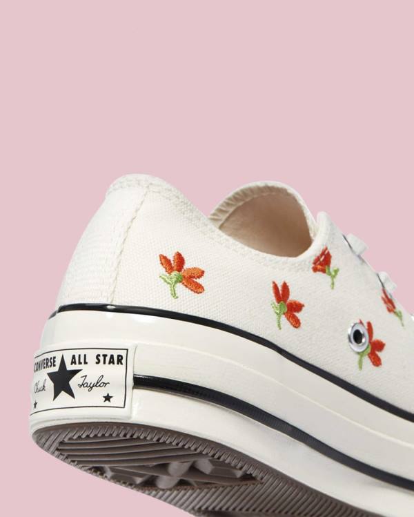 Trampki Niskie Converse Chuck 70 Embroidered Garden Party Beżowe | CV-459PXM