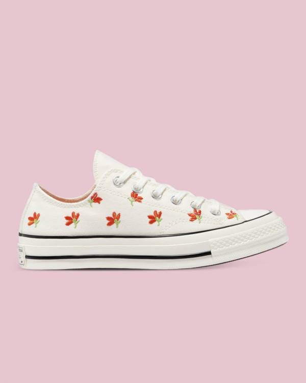 Trampki Niskie Converse Chuck 70 Embroidered Garden Party Beżowe | CV-459PXM