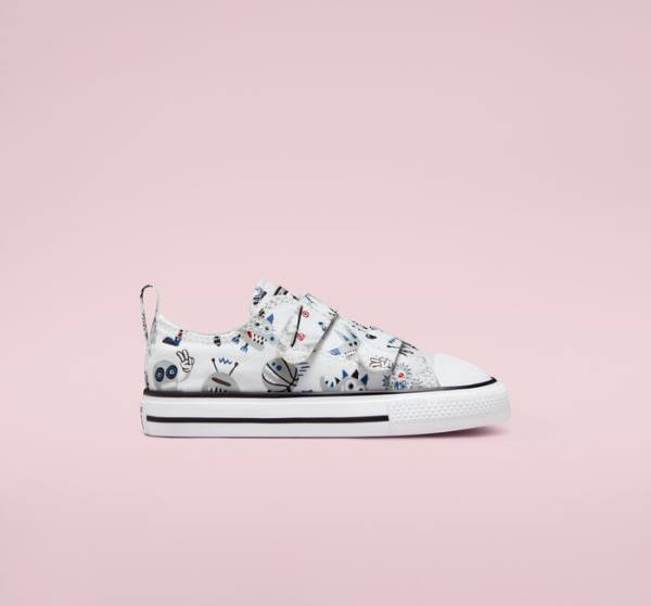 Trampki Niskie Converse Chuck Taylor All Star Easy-On Creatures Białe Szare Niebieskie | CV-056YKF