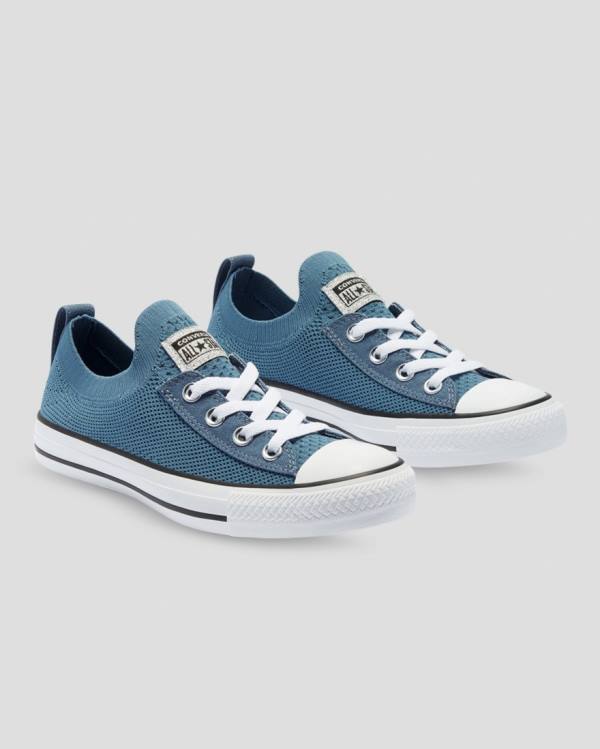 Trampki Niskie Converse Chuck Taylor All Star Shoreline Knit Glitter Niebieskie | CV-082TOP