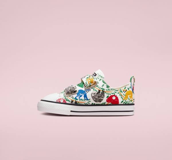 Trampki Niskie Converse Chuck Taylor All Star Easy-On Multicolored Animals Białe Kolorowe Czarne | CV-086LFR