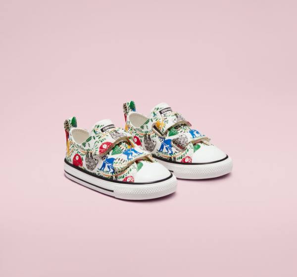 Trampki Niskie Converse Chuck Taylor All Star Easy-On Multicolored Animals Białe Kolorowe Czarne | CV-086LFR