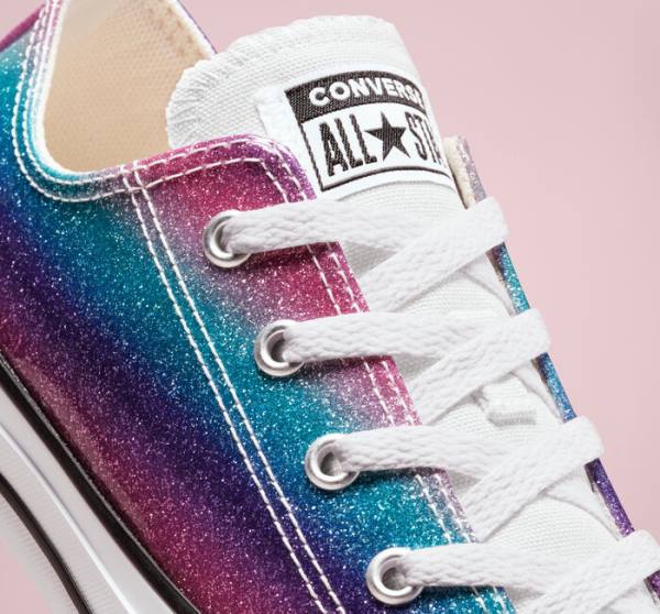 Trampki Niskie Converse Chuck Taylor All Star Glitter Drip Białe Beżowe Białe | CV-086PNU