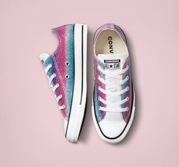 Trampki Niskie Converse Chuck Taylor All Star Glitter Drip Białe Beżowe Białe | CV-086PNU