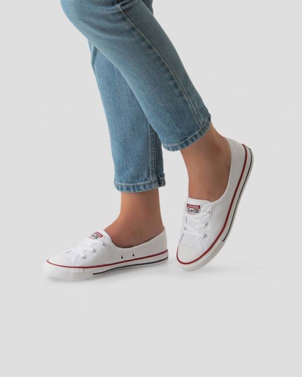 Trampki Niskie Converse Chuck Taylor All Star Dainty Ballet Koronkowe Slip Białe | CV-204QYS