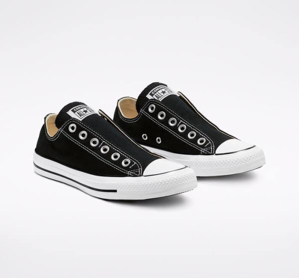 Trampki Niskie Converse Chuck Taylor All Star Slip Czarne Białe | CV-251YEZ