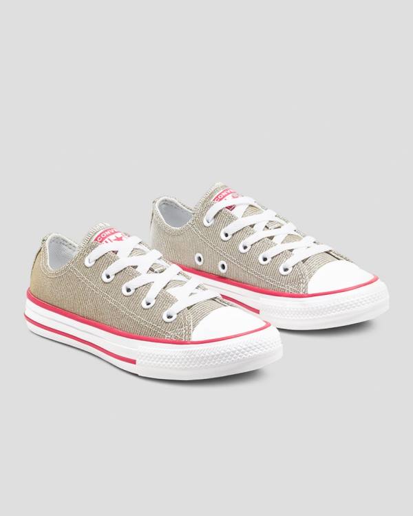 Trampki Niskie Converse Chuck Taylor All Star Glitter Tekstylne Brązowe | CV-254WYD