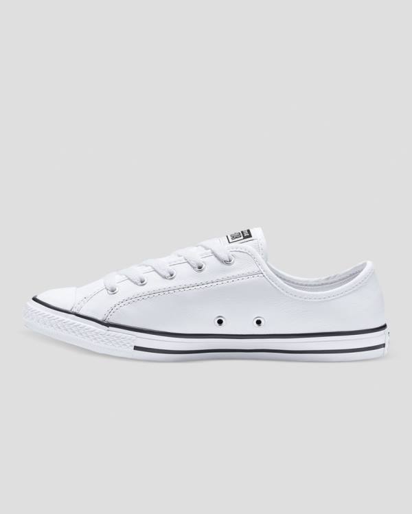 Trampki Niskie Converse Chuck Taylor All Star Dainty Skórzane Białe | CV-310JAV