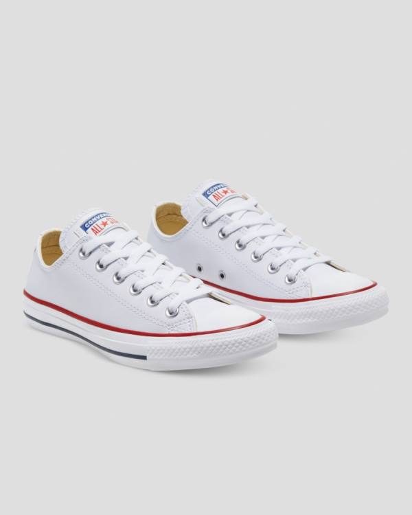 Trampki Niskie Converse Chuck Taylor All Star Skórzane Białe | CV-325FLN