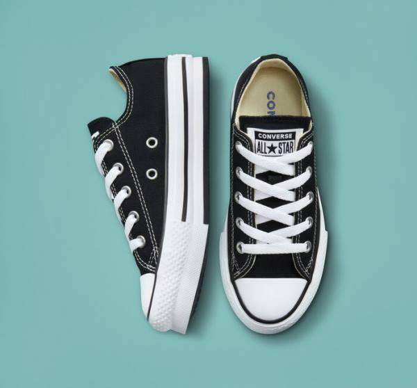 Trampki Niskie Converse Chuck Taylor All Star Lift Platformie Czarne Białe | CV-489WTB