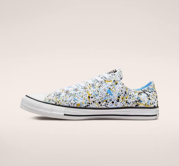 Trampki Niskie Converse Chuck Taylor All Star Archive Paint Splatter Białe Niebieskie | CV-523TIK