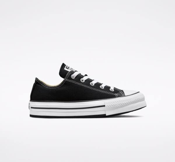 Trampki Niskie Converse Chuck Taylor All Star Lift Platformie Czarne Białe | CV-547ATH