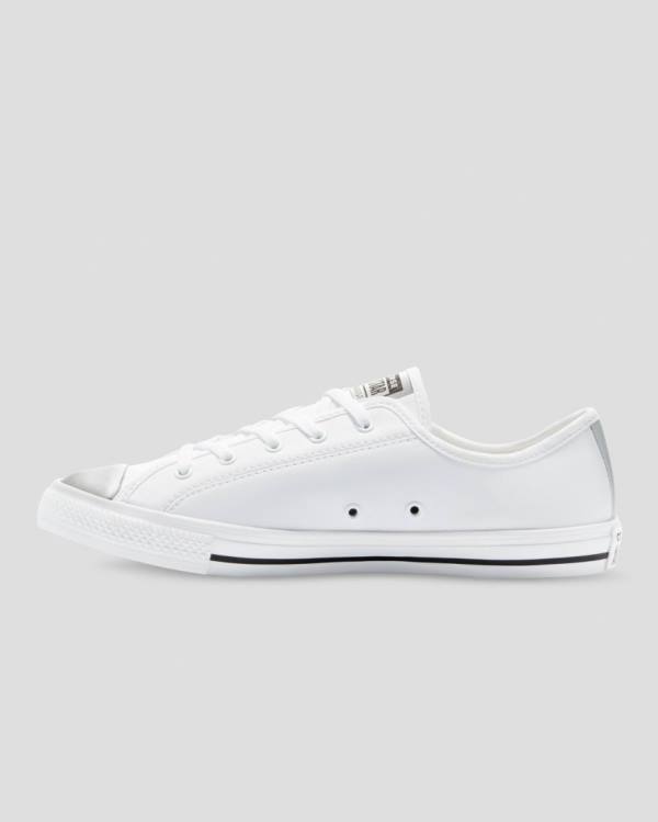 Trampki Niskie Converse Chuck Taylor All Star Dainty Mono Metallic Białe | CV-578TJW