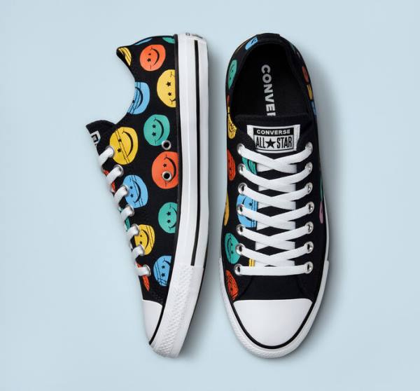 Trampki Niskie Converse Chuck Taylor All Star Happy Faces Czarne | CV-675XLS