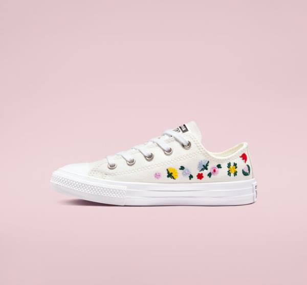 Trampki Niskie Converse Chuck Taylor All Star Floral Embroidery Białe Białe | CV-807RJH