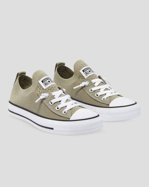 Trampki Niskie Converse Chuck Taylor All Star Shoreline Knit Slip Zielone | CV-819ABH