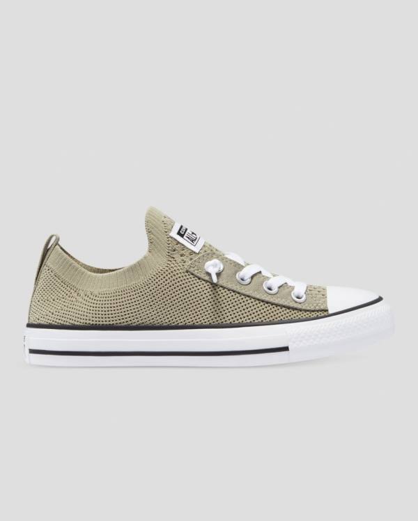 Trampki Niskie Converse Chuck Taylor All Star Shoreline Knit Slip Zielone | CV-819ABH