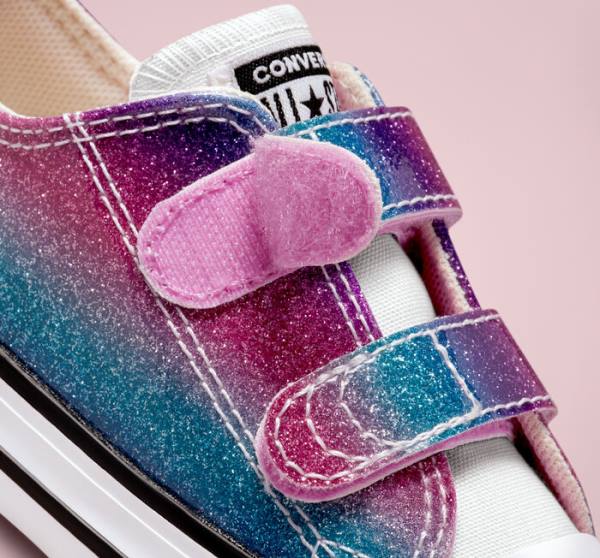 Trampki Niskie Converse Chuck Taylor All Star Easy-On Glitter Drip Białe Beżowe Białe Fioletowe | CV-860AGW