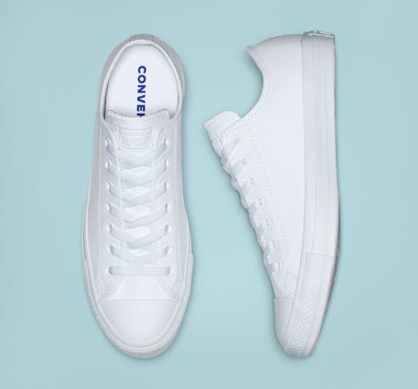 Trampki Niskie Converse Chuck Taylor All Star Skórzane All White Białe | CV-934ETL