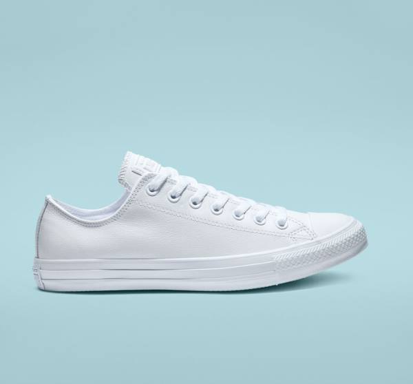 Trampki Niskie Converse Chuck Taylor All Star Skórzane All White Białe | CV-934ETL