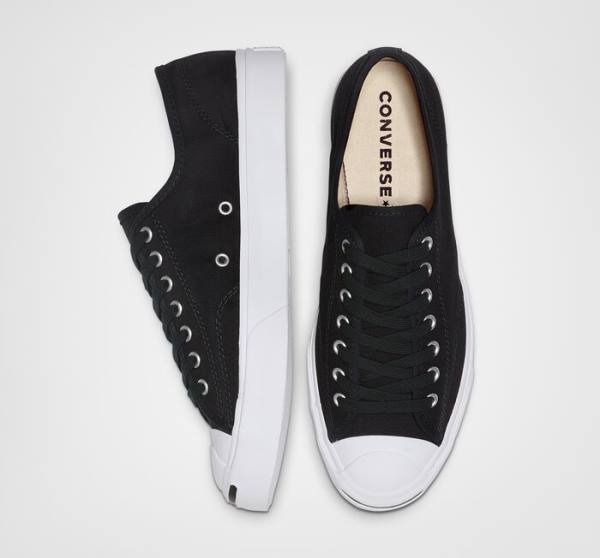 Trampki Niskie Converse Jack Purcell Płócienne Czarne Białe | CV-287IHK