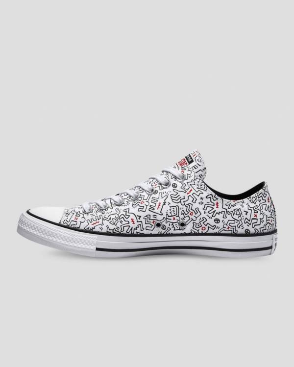 Trampki Niskie Converse Keith Haring Chuck Taylor All Star Białe Czarne Czerwone | CV-312ZQU