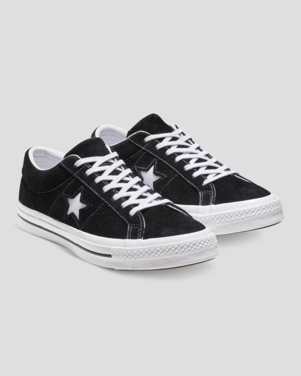 Trampki Niskie Converse One Star Premium Zamszowe Czarne | CV-846XYO