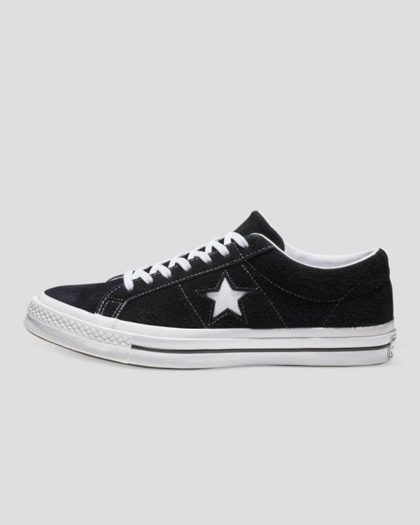 Trampki Niskie Converse One Star Premium Zamszowe Czarne | CV-846XYO