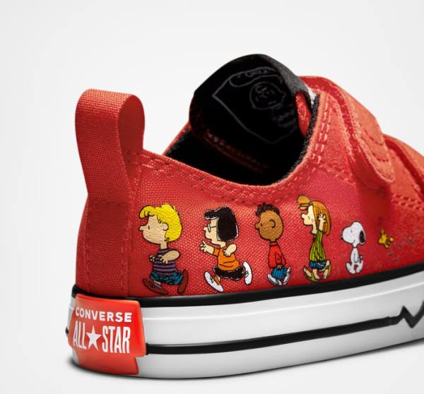 Trampki Niskie Converse Peanuts Chuck Taylor All Star Easy-On Czerwone Czarne Białe | CV-082MRU