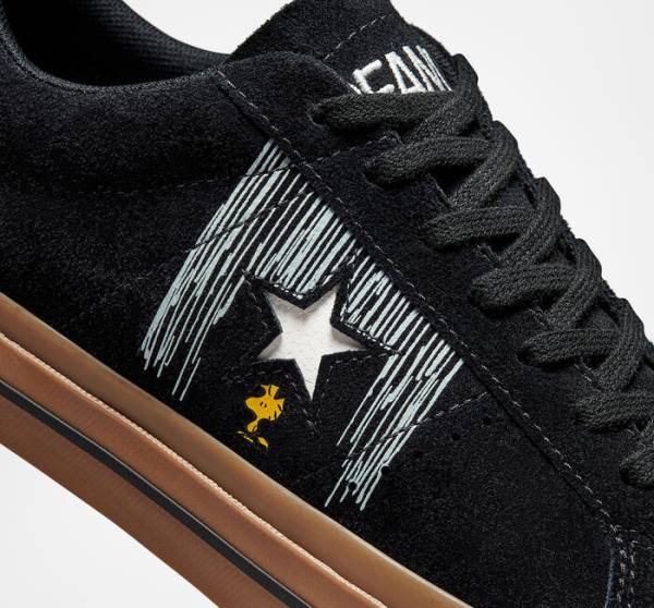 Trampki Niskie Converse Peanuts One Star Czarne Pomarańczowe | CV-598QWO