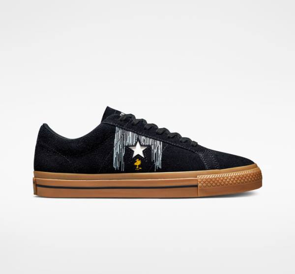 Trampki Niskie Converse Peanuts One Star Czarne Pomarańczowe | CV-598QWO