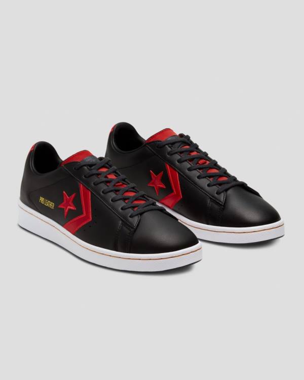 Trampki Niskie Converse Pro Skórzane Bleeding Colours Czarne | CV-346OAZ