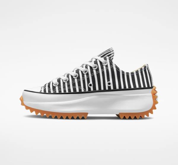 Trampki Niskie Converse Run Star Hike Platformie Stripes Białe Czarne Białe | CV-250MBJ