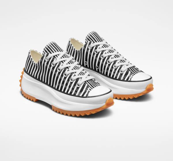 Trampki Niskie Converse Run Star Hike Platformie Stripes Białe Czarne Białe | CV-250MBJ