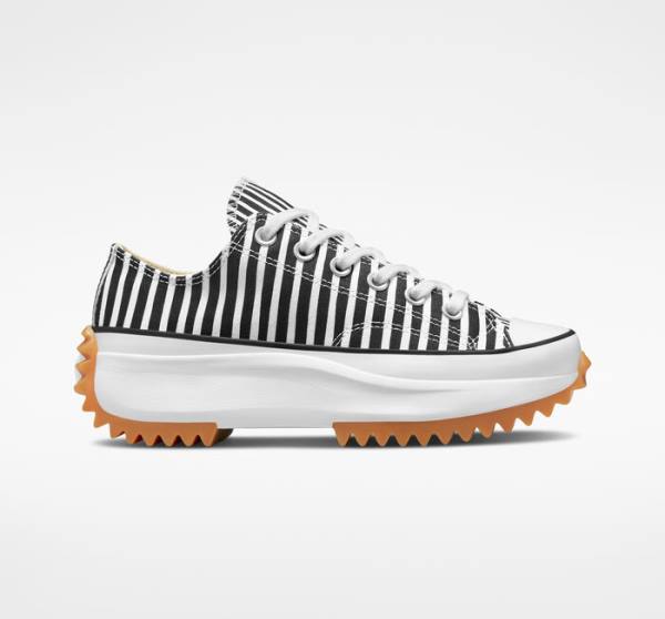 Trampki Niskie Converse Run Star Hike Platformie Stripes Białe Czarne Białe | CV-250MBJ