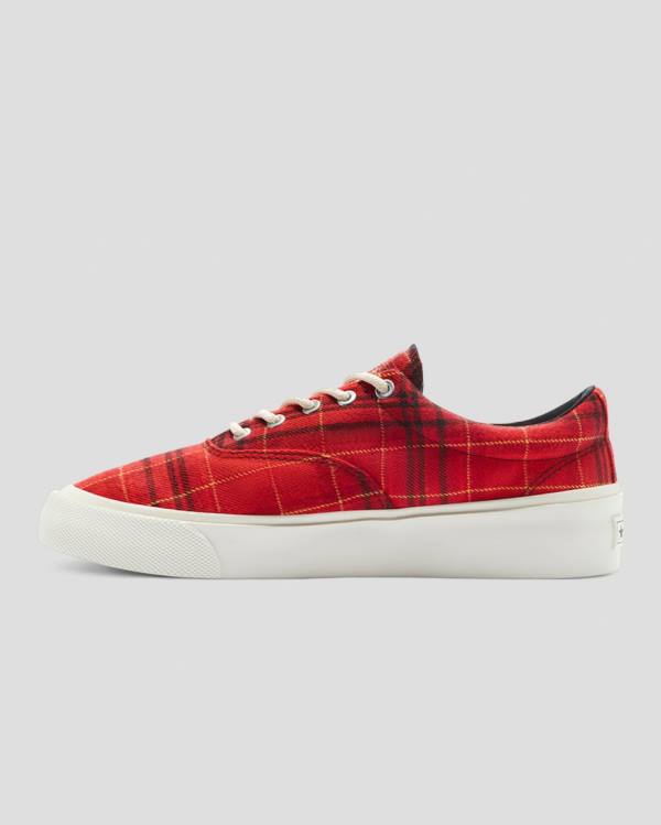 Trampki Niskie Converse Skidgrip Twisted Plaid Czerwone | CV-079PKA