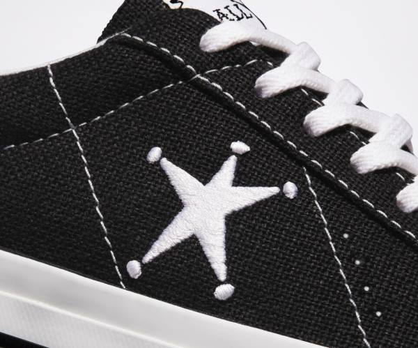 Trampki Niskie Converse Stussy One Star Czarne Białe | CV-385RPL