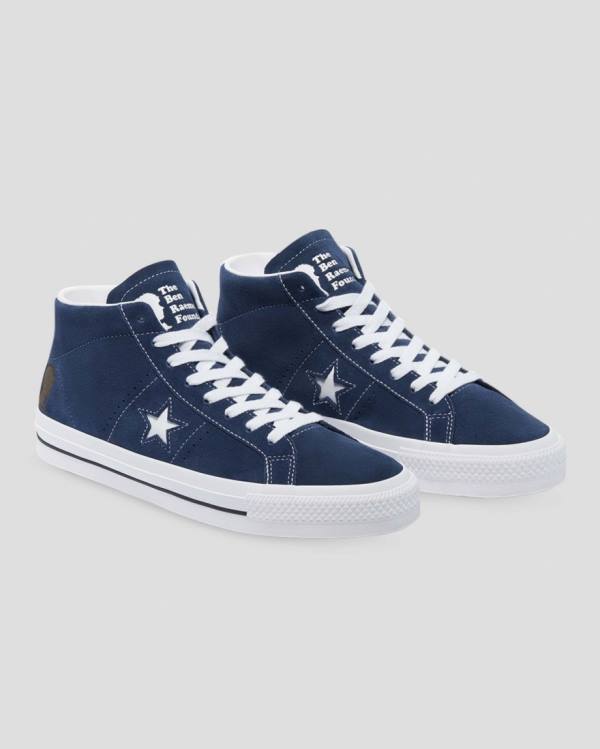 Trampki Wysokie Converse CONS One Star Pro Ben Raemers Foundation Niebieskie | CV-402YAQ