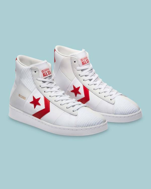 Trampki Wysokie Converse Chase The Drip Pro Skórzane Białe | CV-856ZPD