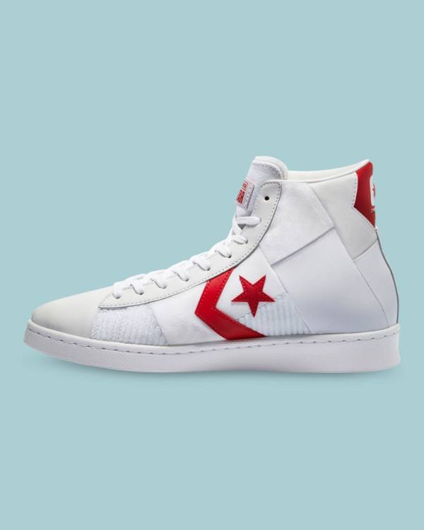 Trampki Wysokie Converse Chase The Drip Pro Skórzane Białe | CV-856ZPD