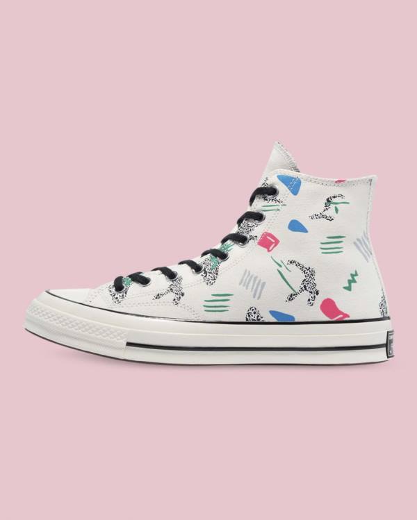 Trampki Wysokie Converse Chuck 70 80s Archive Print Beżowe | CV-327UVZ