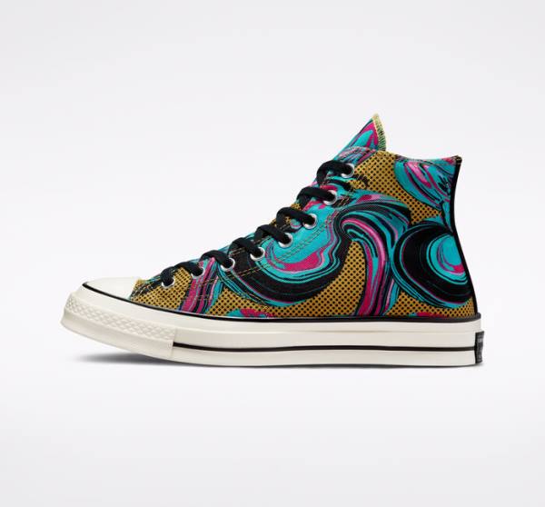 Trampki Wysokie Converse Chuck 70 '90s Marbled Turkusowe | CV-238GTB