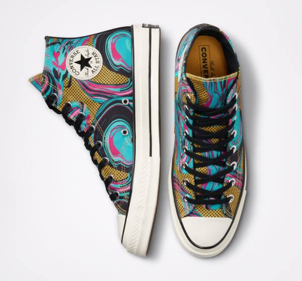 Trampki Wysokie Converse Chuck 70 '90s Marbled Turkusowe | CV-238GTB