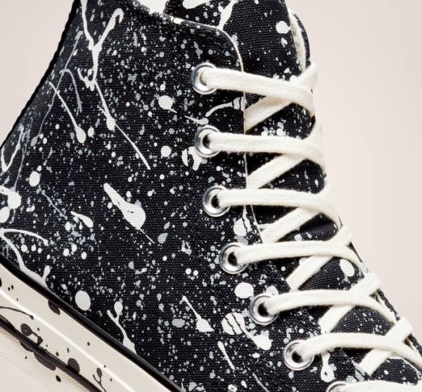 Trampki Wysokie Converse Chuck 70 Archive Paint Splatter Czarne Szare | CV-012GHM