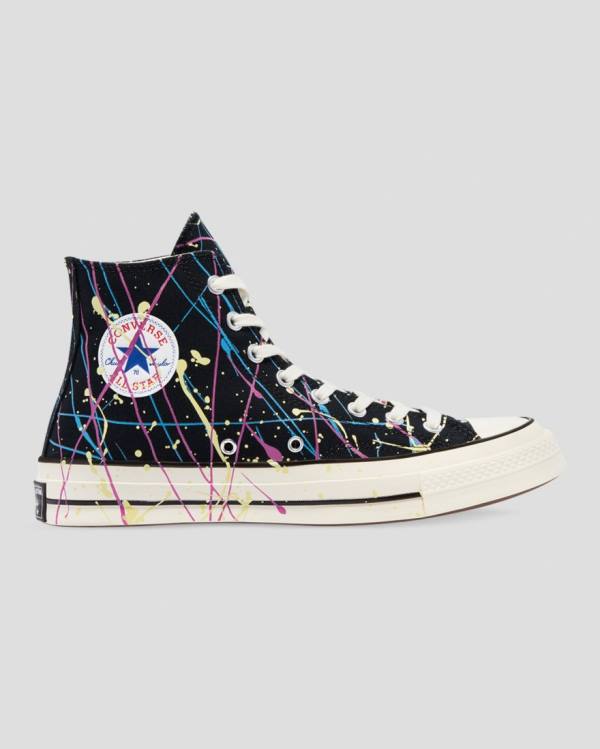 Trampki Wysokie Converse Chuck 70 Archive Print Paint Splatter Czarne | CV-021IDW