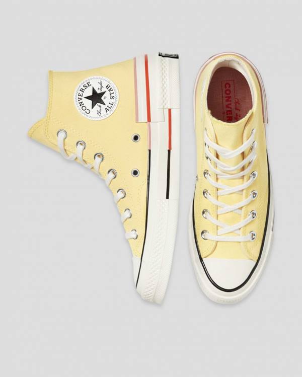 Trampki Wysokie Converse Chuck 70 Colour Block Żółte | CV-203QMZ