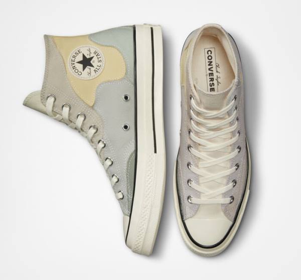 Trampki Wysokie Converse Chuck 70 Crafted Patchwork Brązowe Cytrynowy | CV-419LCB