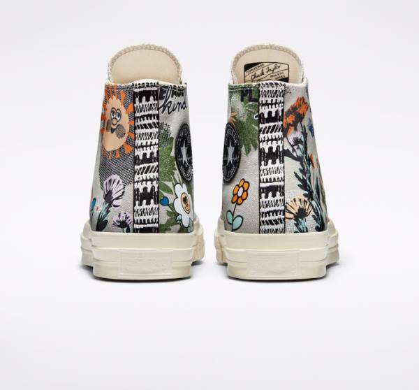 Trampki Wysokie Converse Chuck 70 Floral Oliwkowe Kolorowe | CV-839FPT