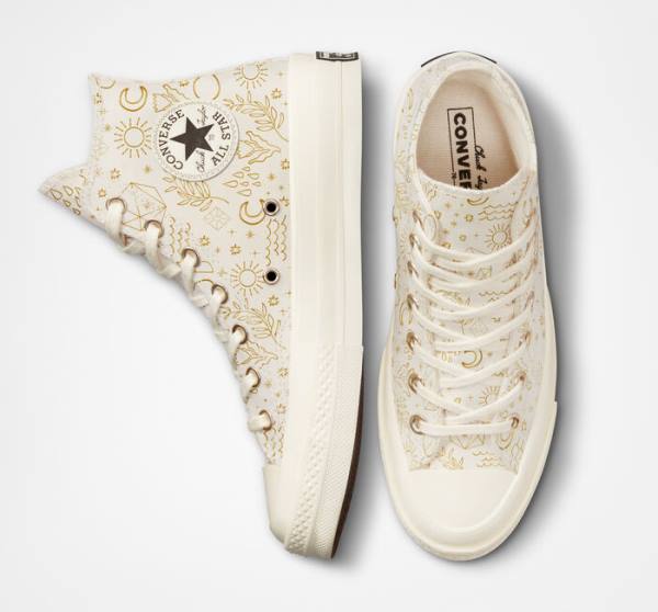 Trampki Wysokie Converse Chuck 70 Golden Elements Głęboka Złote Czarne | CV-074TCD